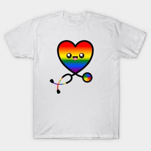 Stethoscope Emoji Heart Rainbow T-Shirt